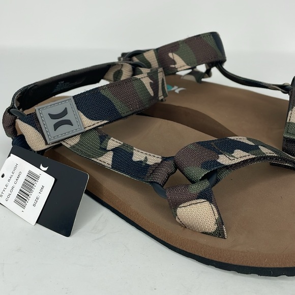 NWT Hurley Sandals Mens 10M Raleigh Strappy Camo Open Toe Comfort Low Top Casual - Picture 2 of 10